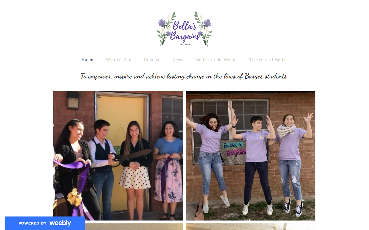 Bella's Bargains website preview