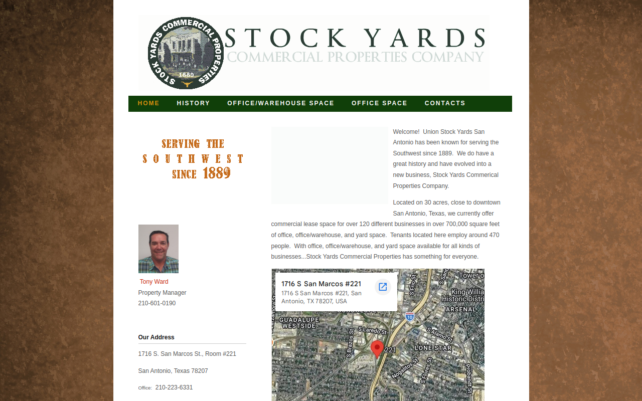 Union Stock Yards San Antonio website preview