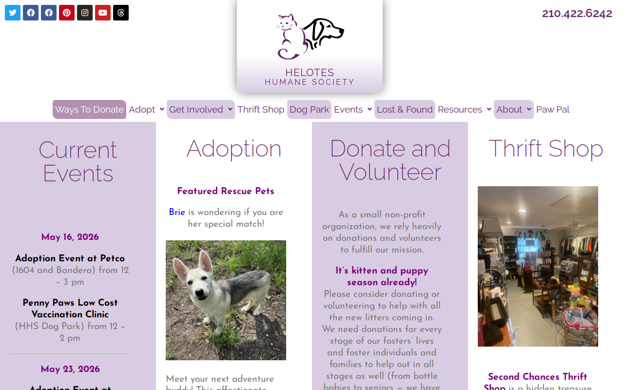 Second Chances Thrift Shop website preview
