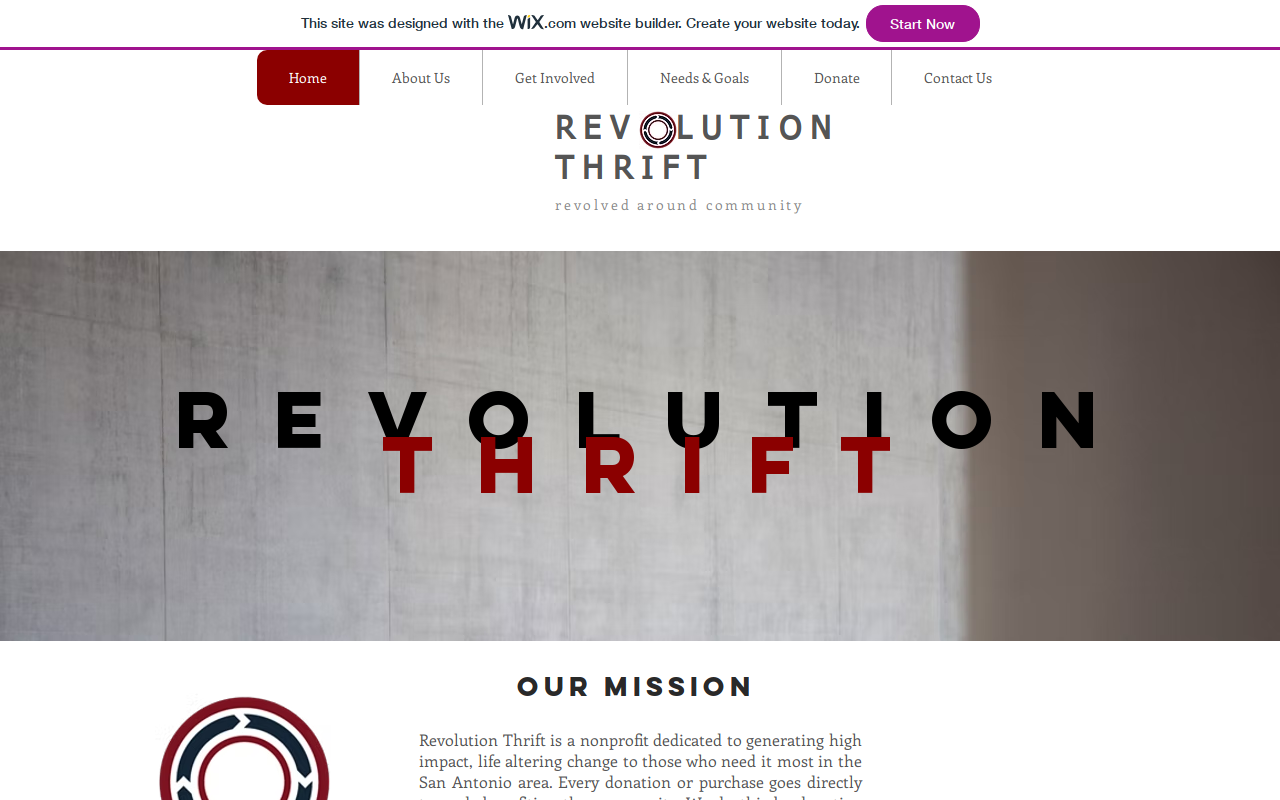 Revolution Thrift website preview