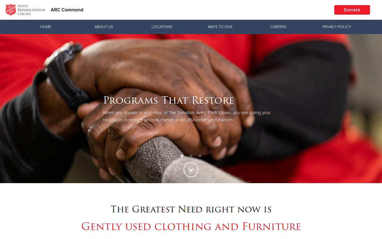 The Salvation Army Thrift Store & Donation Center website preview
