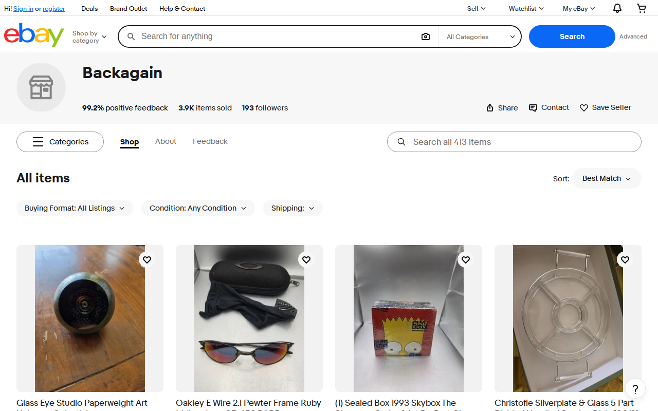 Back again resale website preview