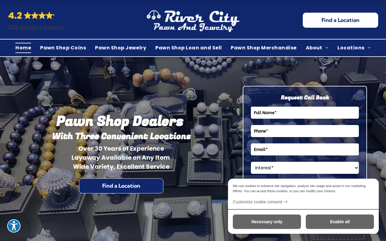 River City Pawn & Jewelry website preview