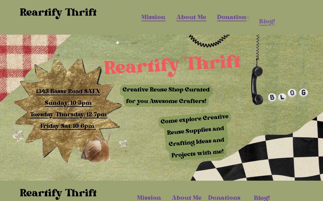 {Re}artify Thrift website preview