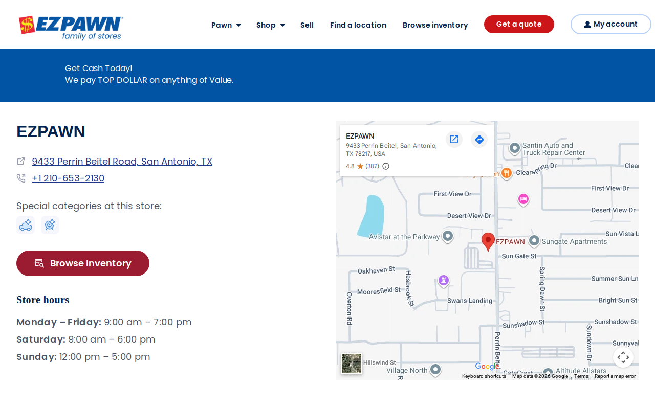 Ez Pawn Perrin Beitel website preview