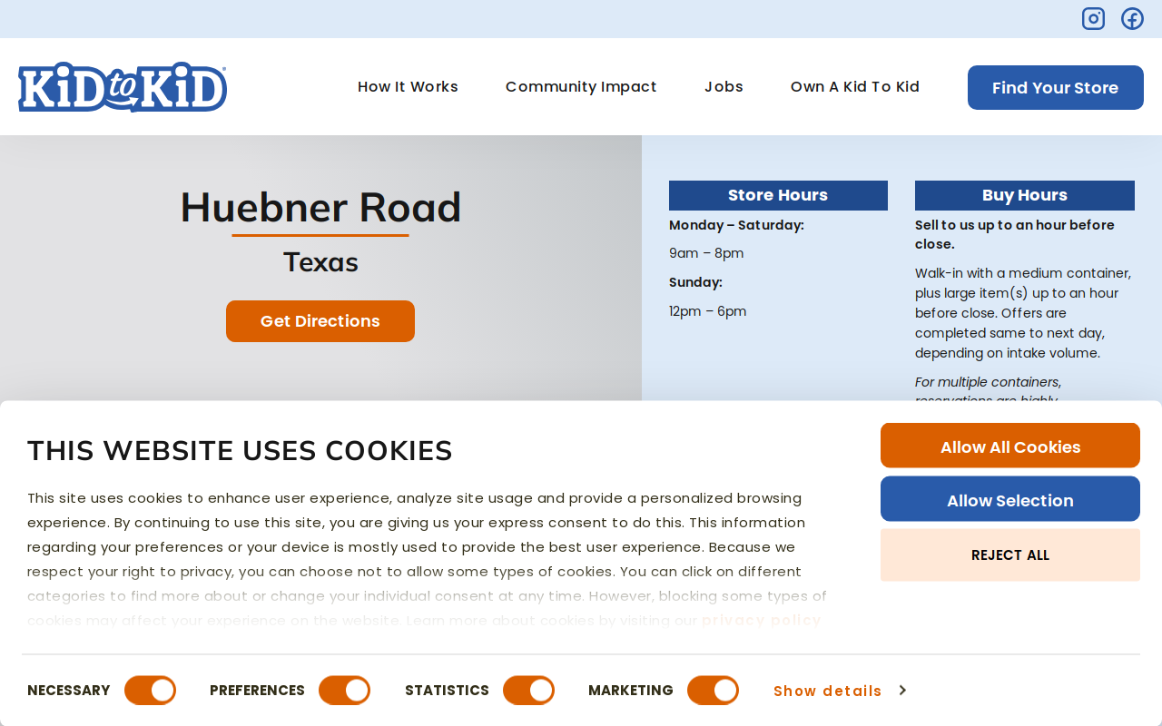Kid to Kid Huebner Road website preview
