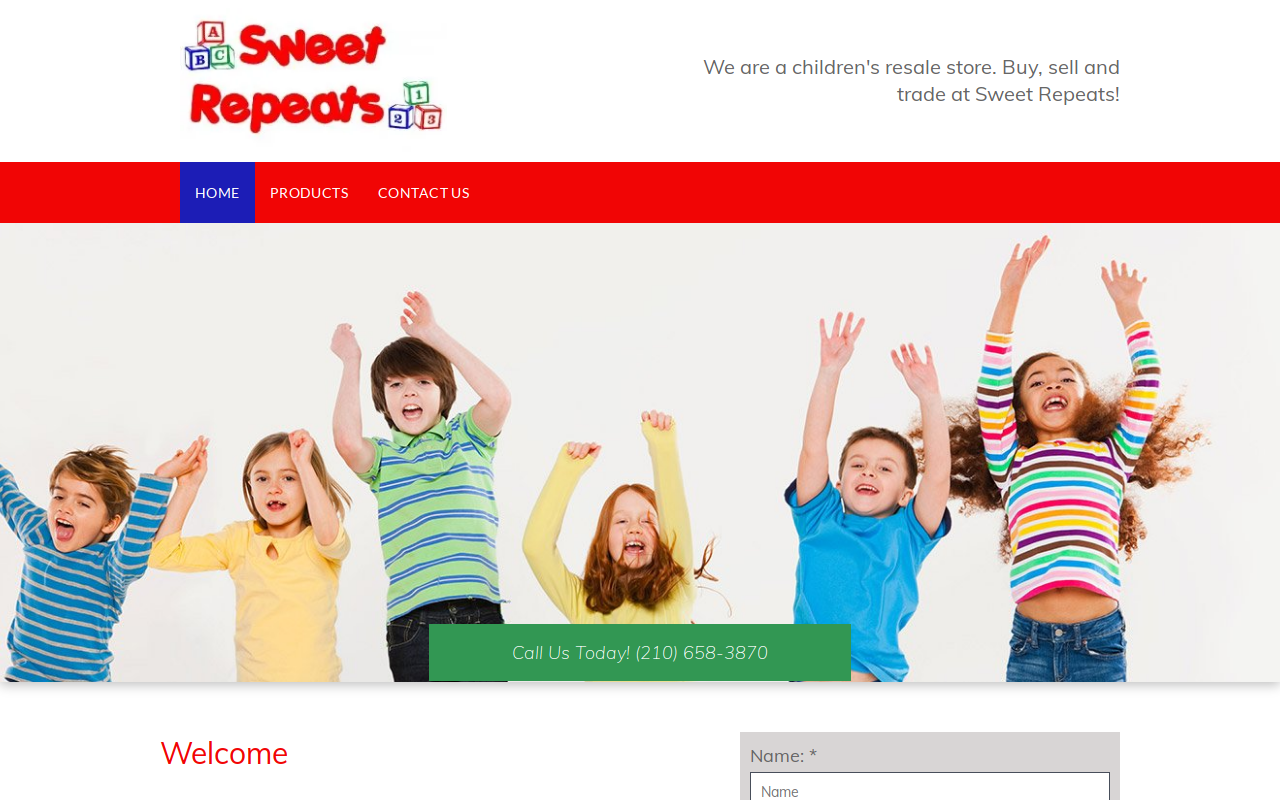 Sweet Repeats website preview