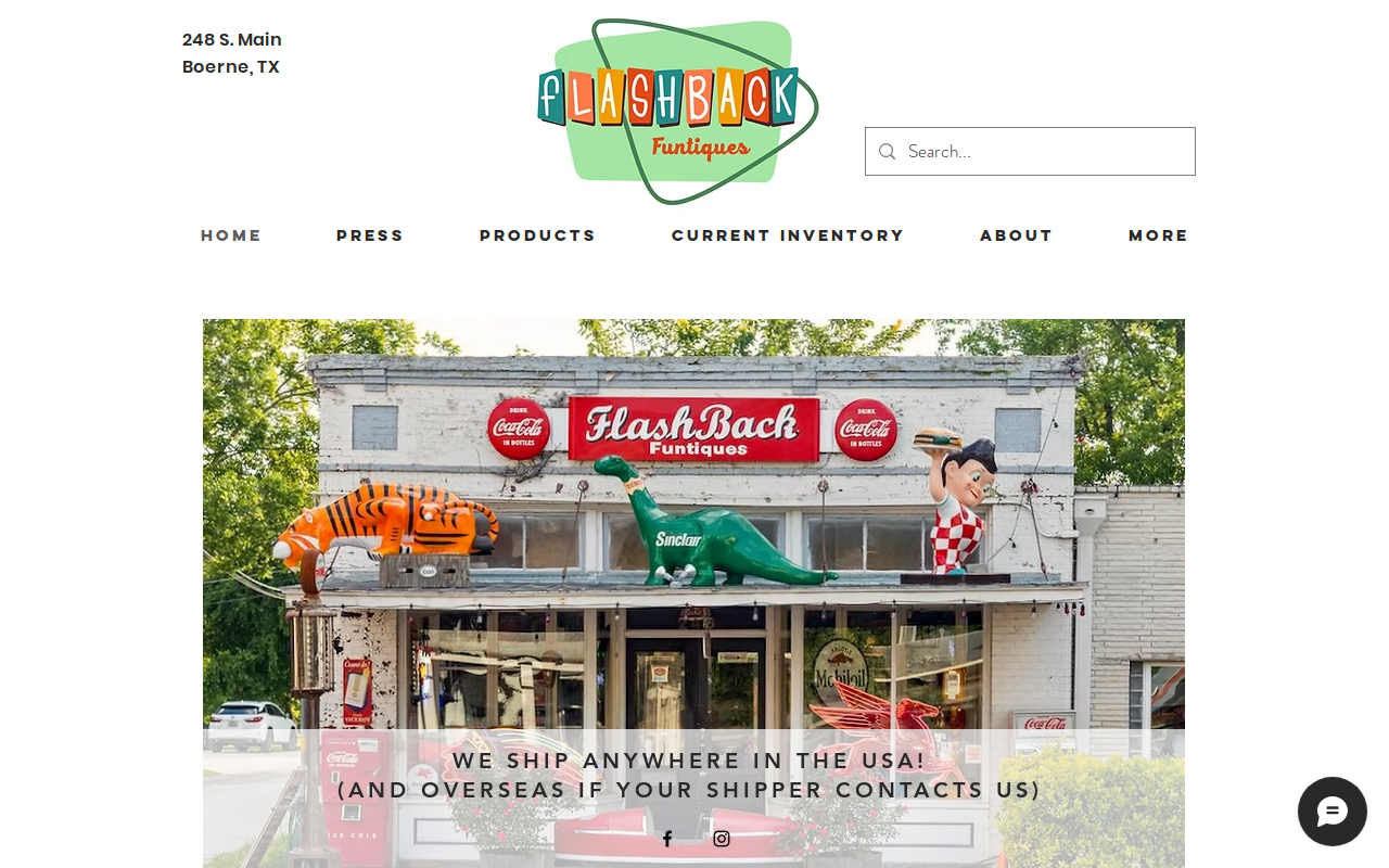 Flashback Funtiques website preview