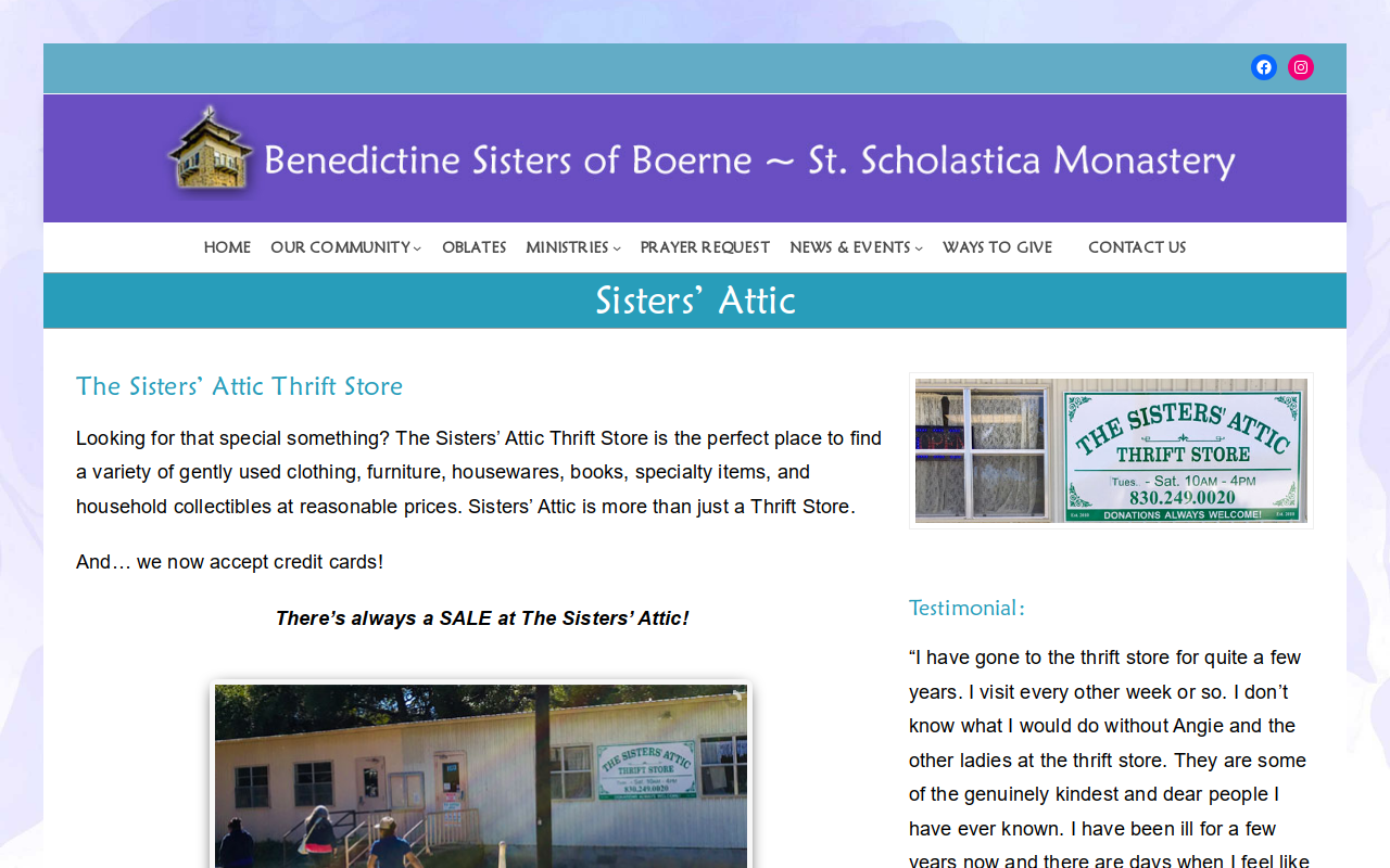 Sisters Attic website preview