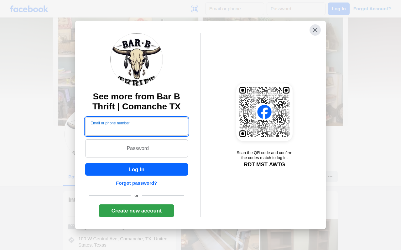 Bar B Thrift website preview