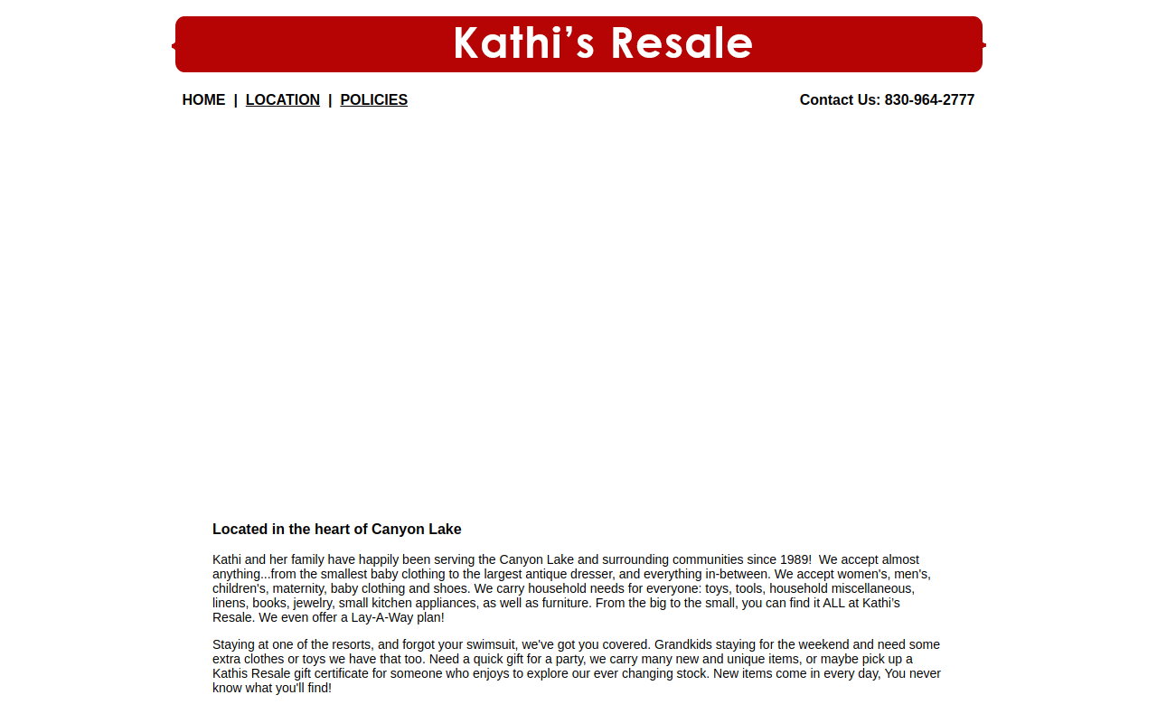 Kathi's Resale website preview