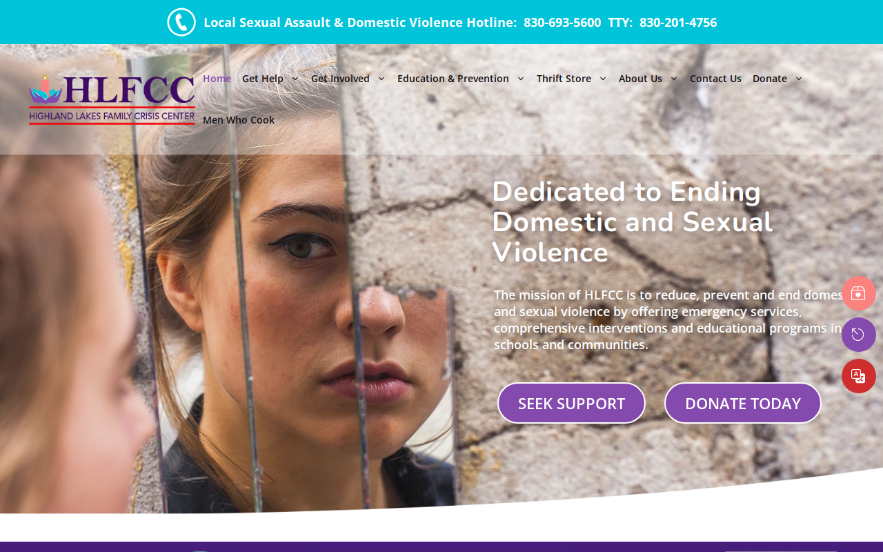 Highland Lakes Family Crisis Center Thrift Shop website preview