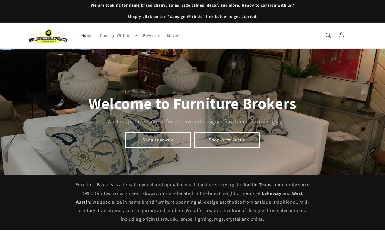 Furniture Brokers On Main website preview