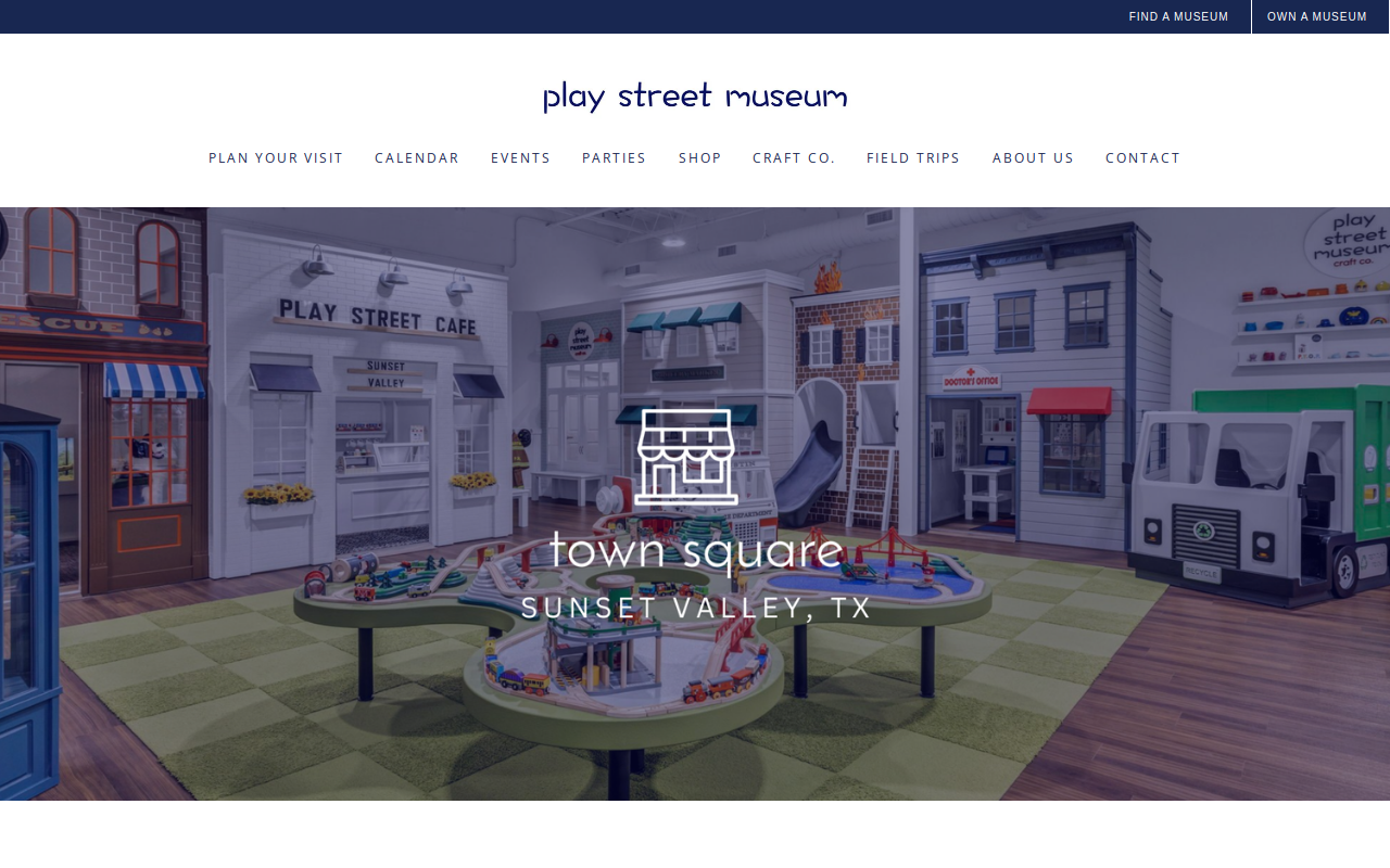 Play Street Museum Sunset Valley website preview