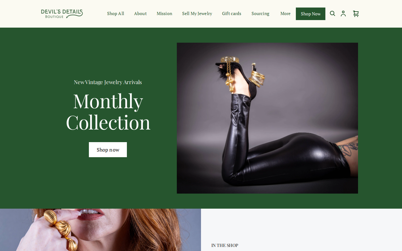 Devil's Details Boutique website preview
