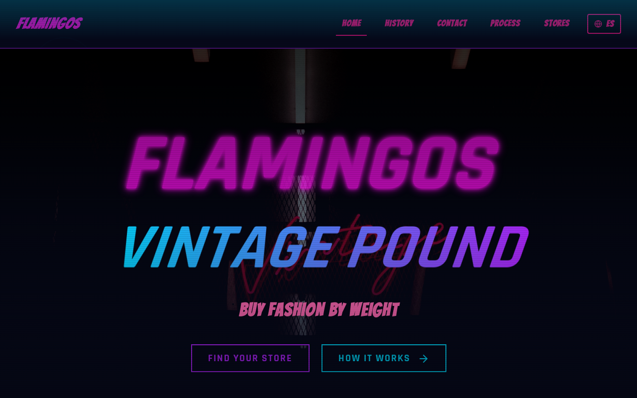 Flamingos Vintage Pound website preview
