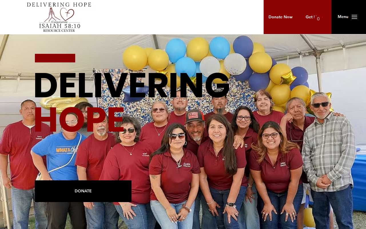 Delivering Hope Thrift Store website preview