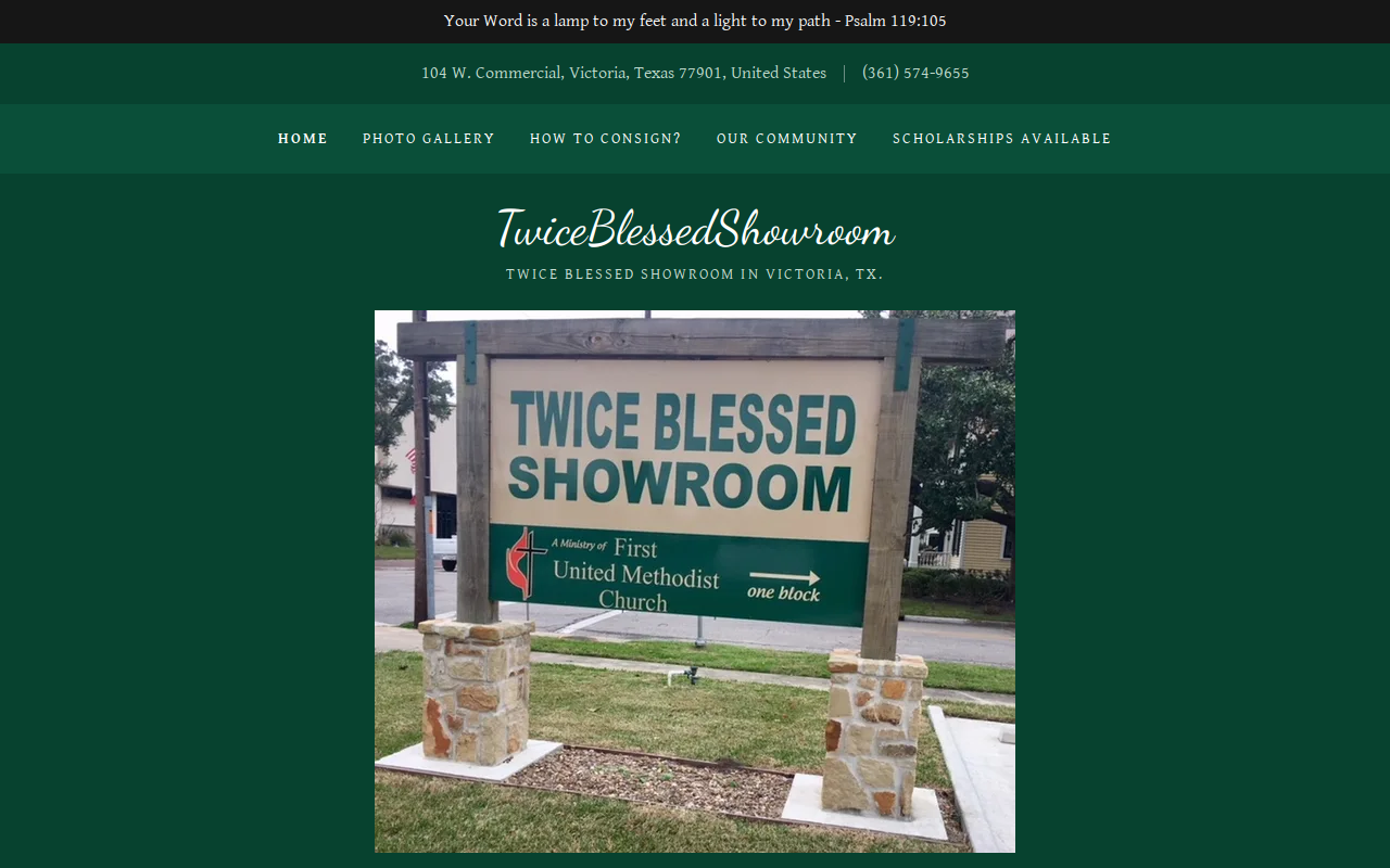 Twice Blessed Showroom website preview