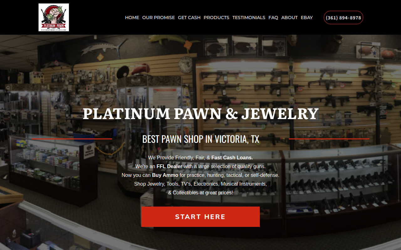Platinum Pawn & Jewelry website preview