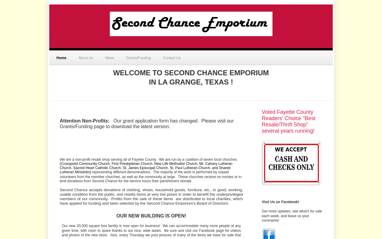 Second Chance Emporium website preview