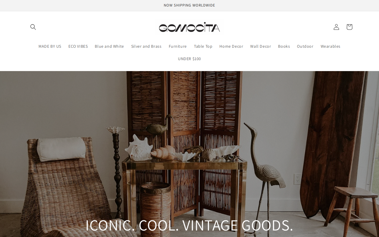 Gomocita Vintage Goods website preview