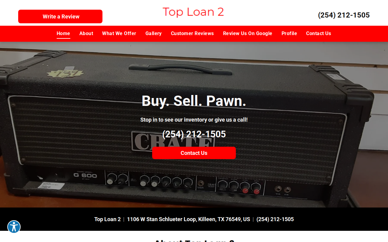 Top Loan website preview