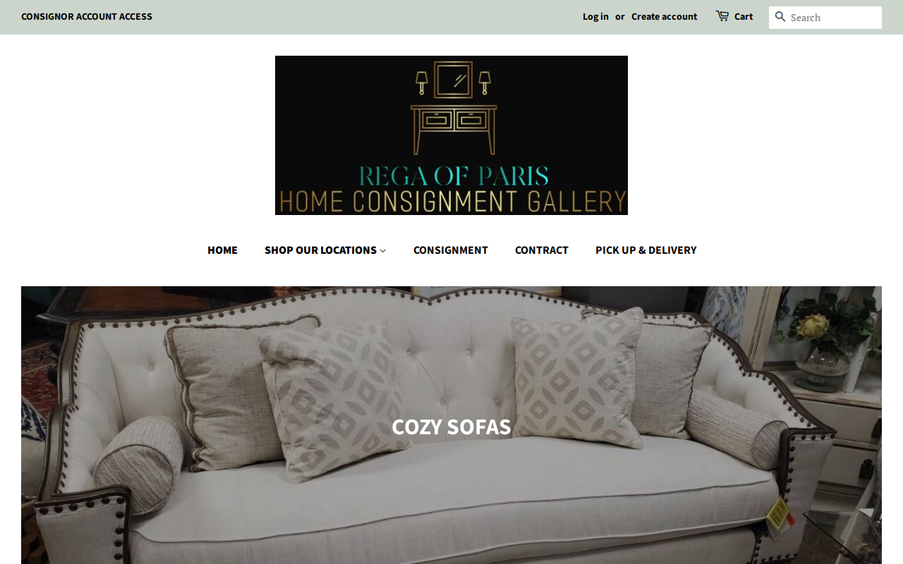 Rega of Paris Home Consignment Gallery website preview