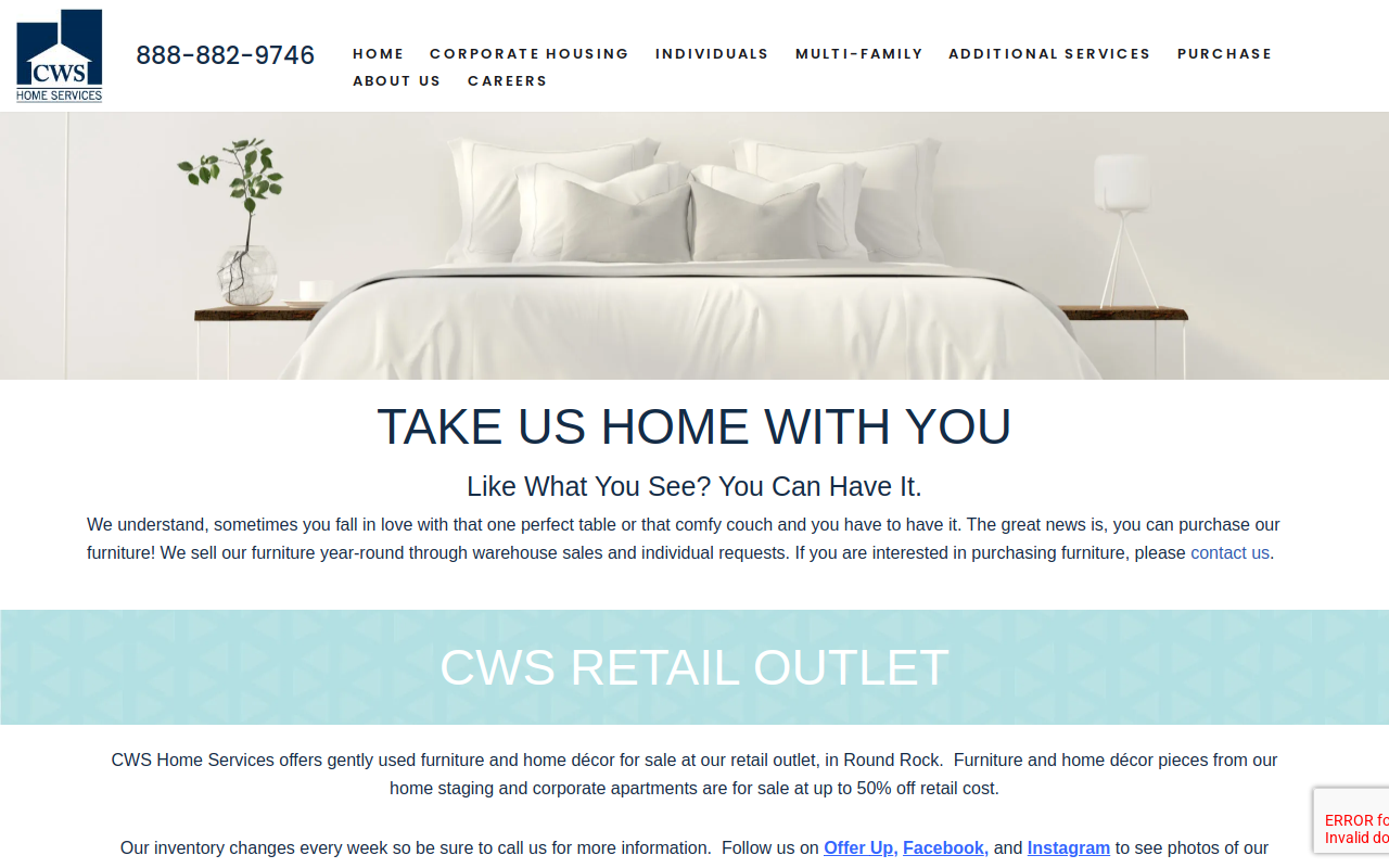 CWS Retail Outlet website preview