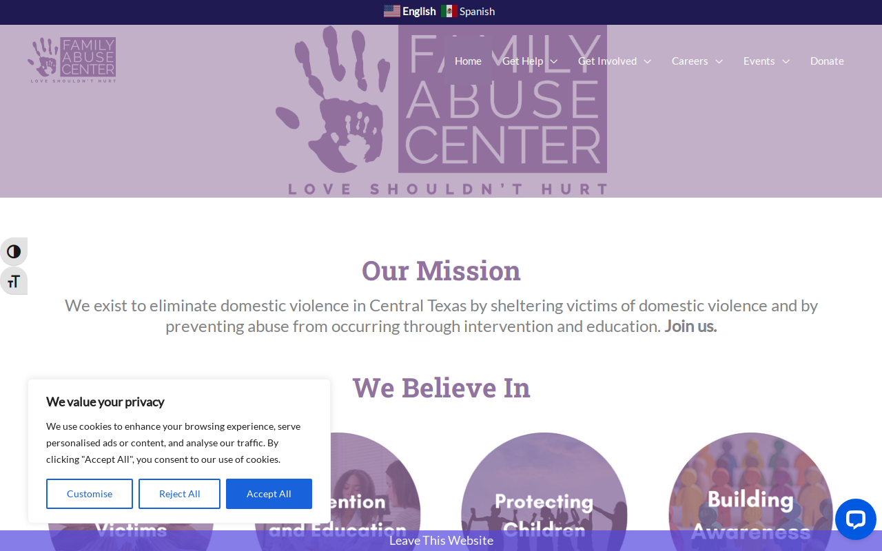 Second Chance Family Abuse Center Thrift Store website preview