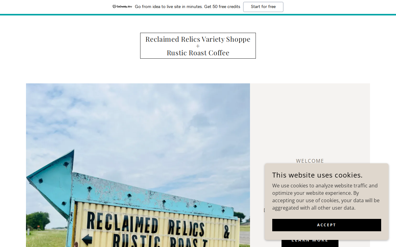 Reclaimed Relics website preview