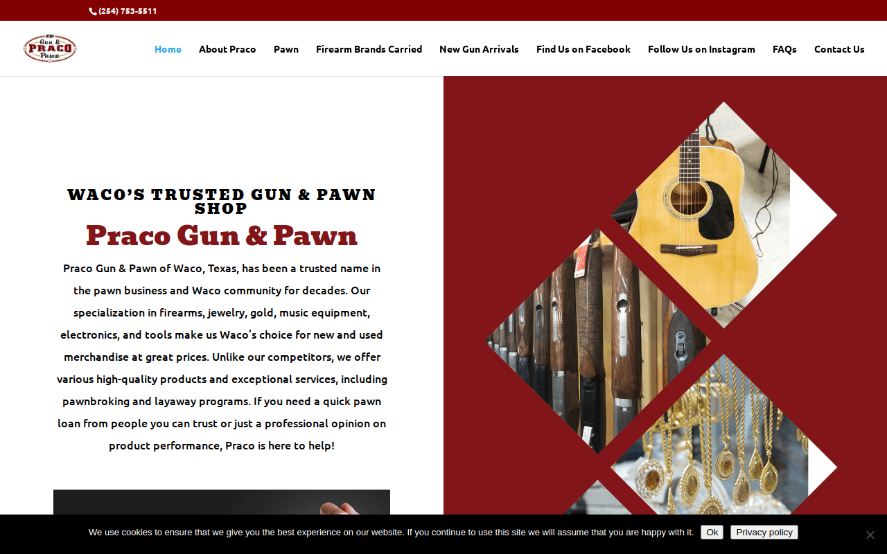 Praco Gun and Pawn website preview