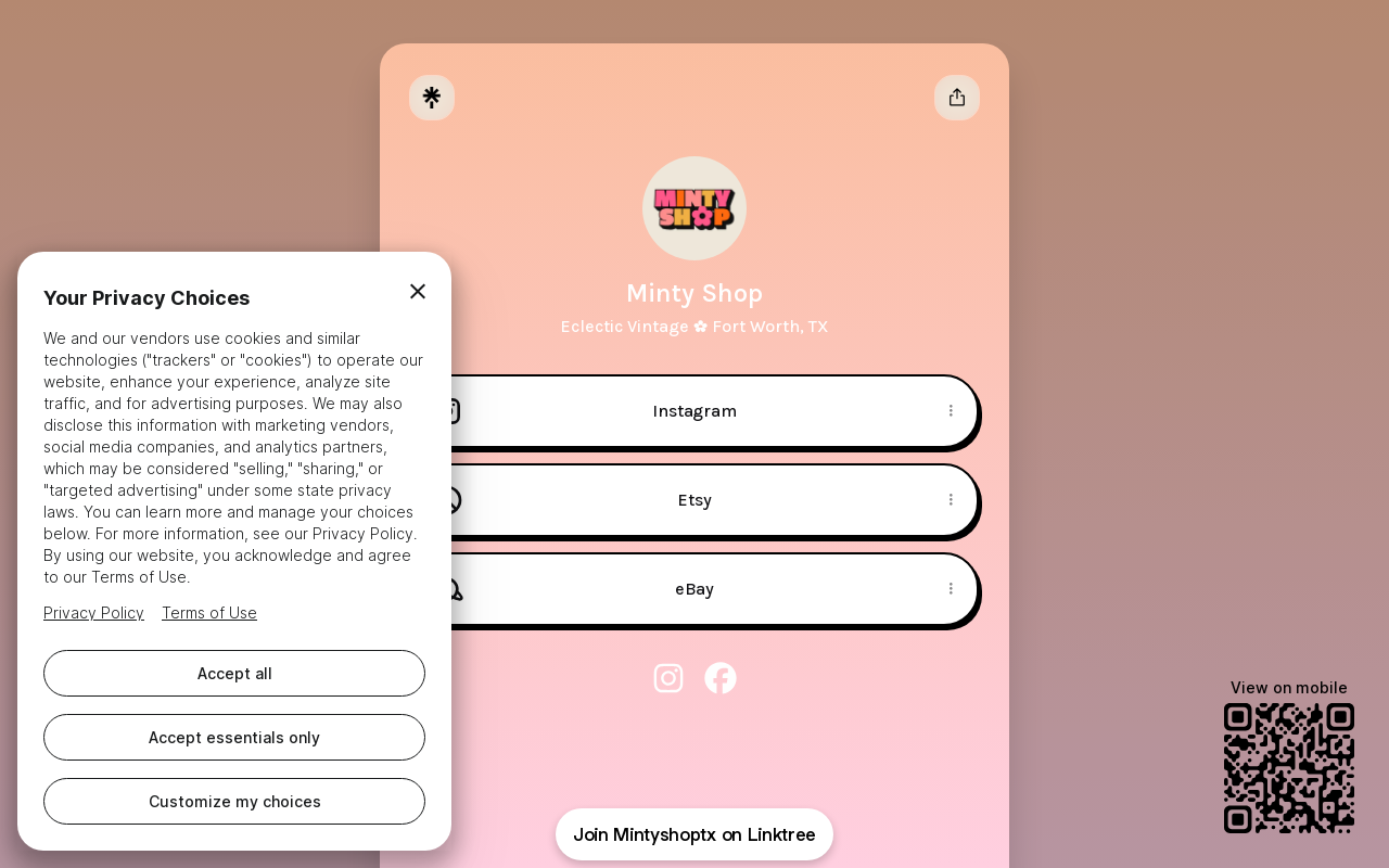 Minty Shop website preview