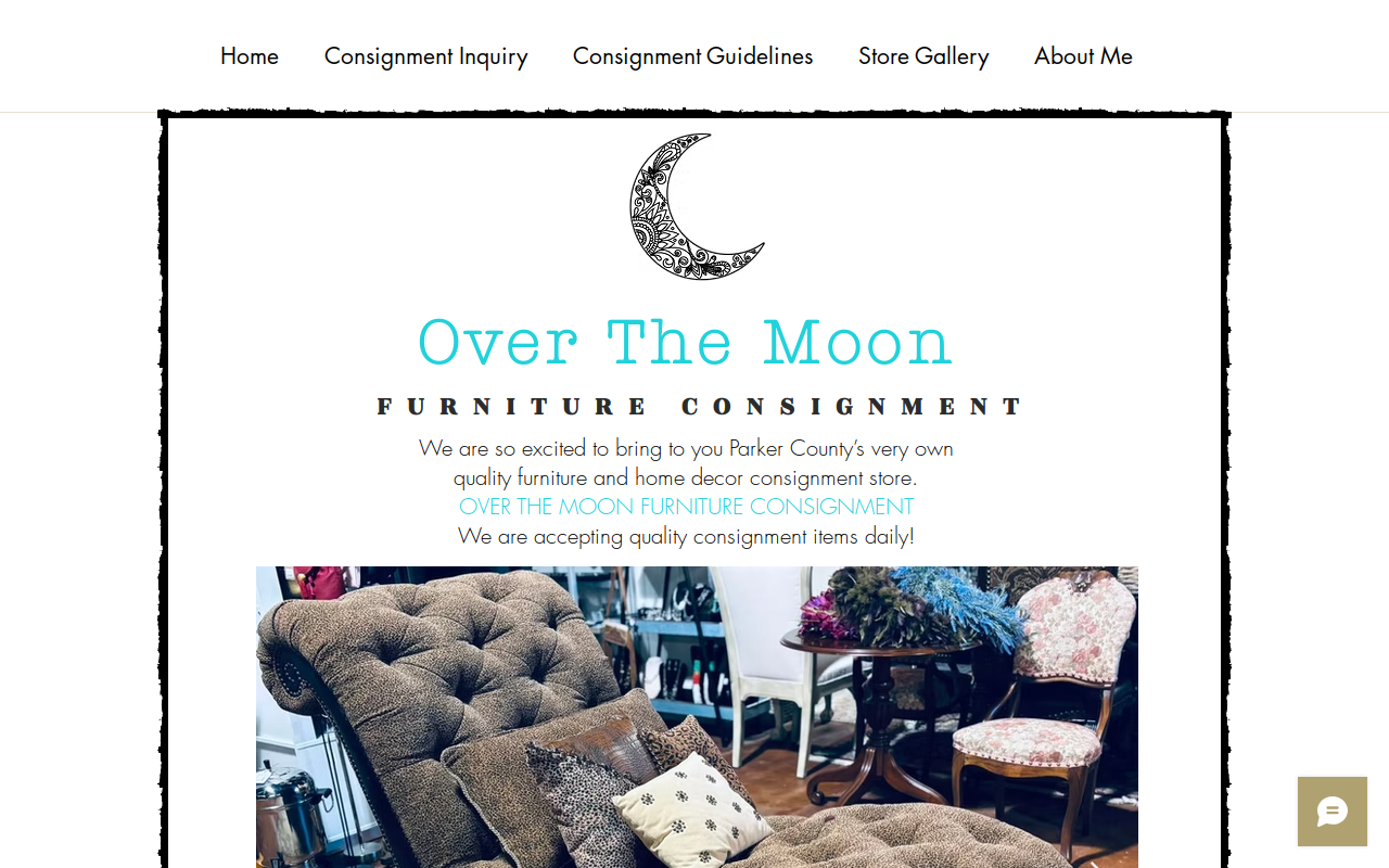 Over The Moon Furniture Consignment website preview