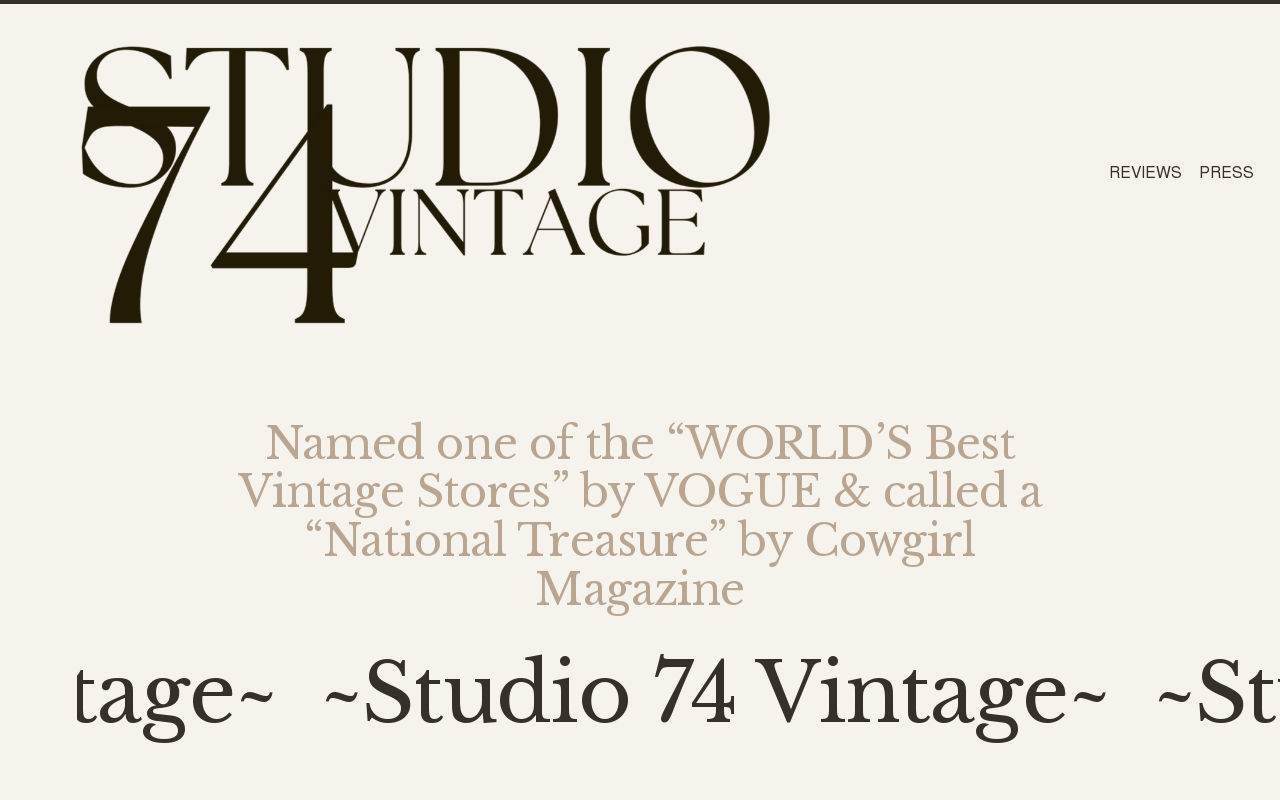 Studio 74 Vintage website preview