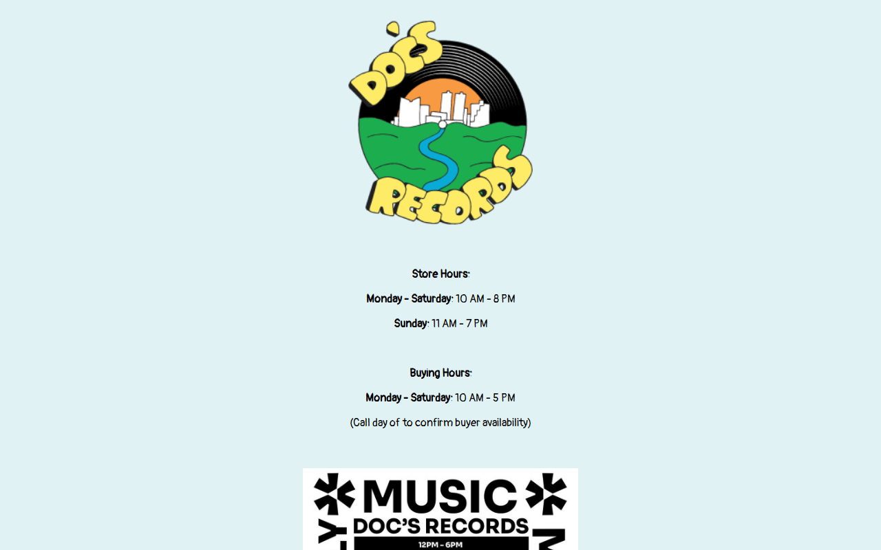 Doc's Records & Vintage website preview