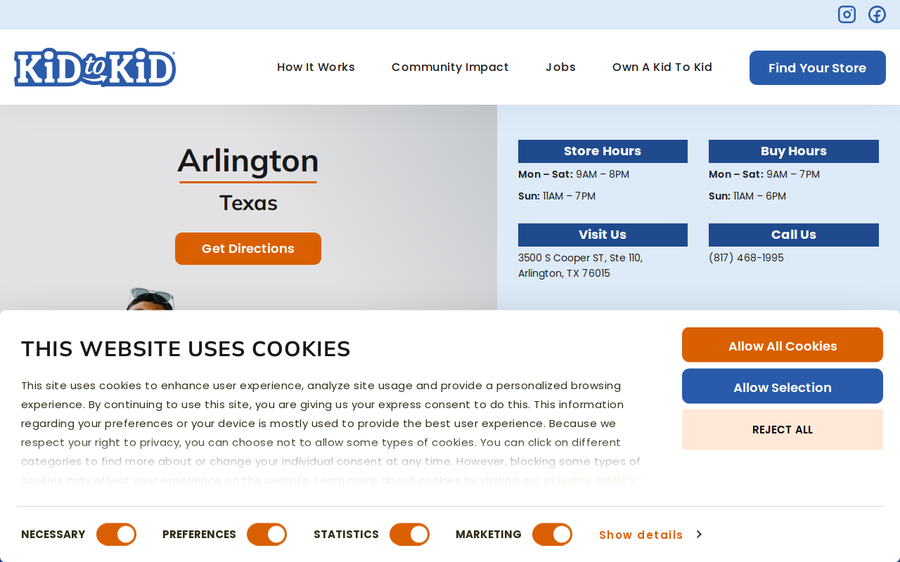 Kid to Kid Arlington website preview
