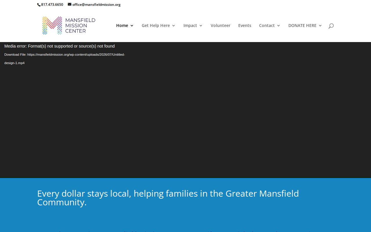 Mansfield Mission Center Thrift Store website preview