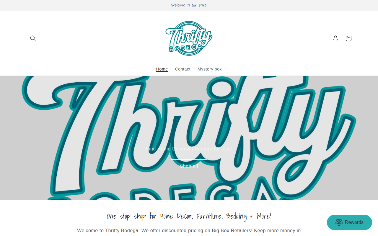 Thrifty Bodega website preview
