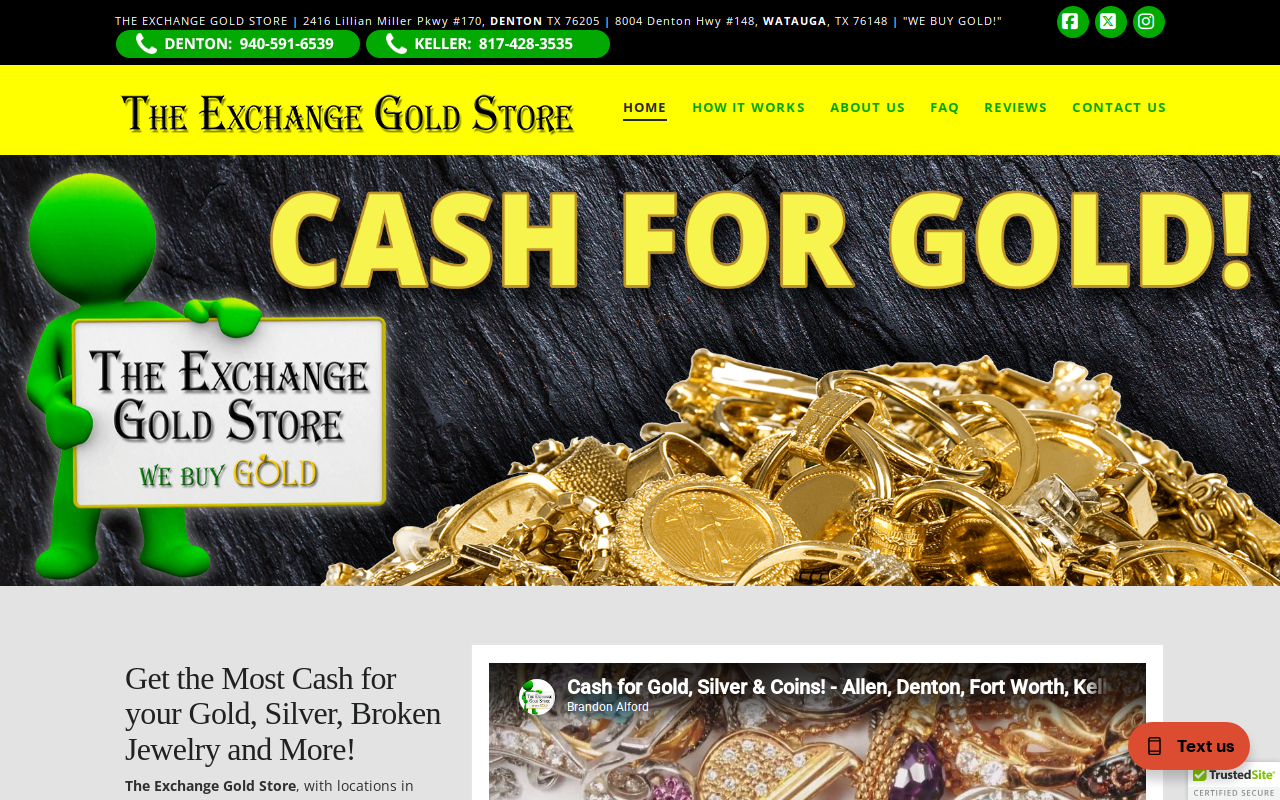 The Exchange Gold Store website preview