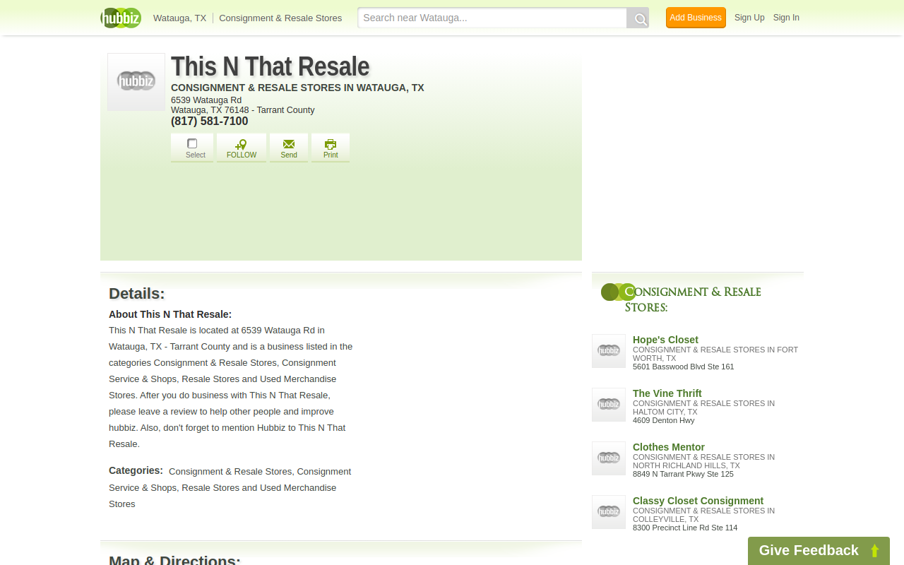 This N That Resale website preview