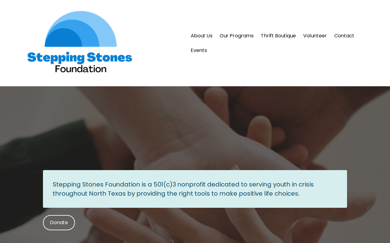 Stepping Stones Foundation Thrift Boutique website preview
