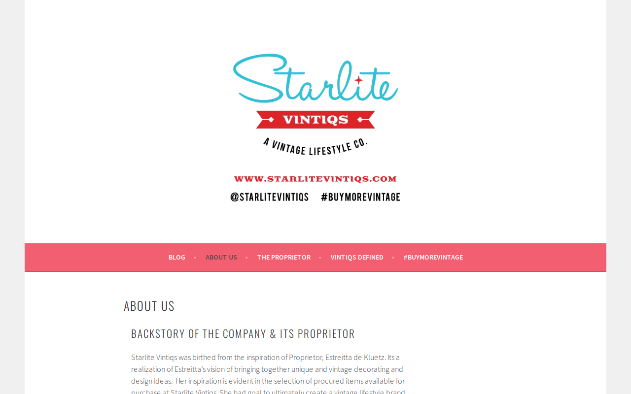 Starlite Vintiqs website preview