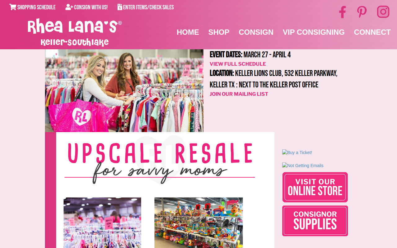 Rhea Lana's of Keller/Southlake website preview