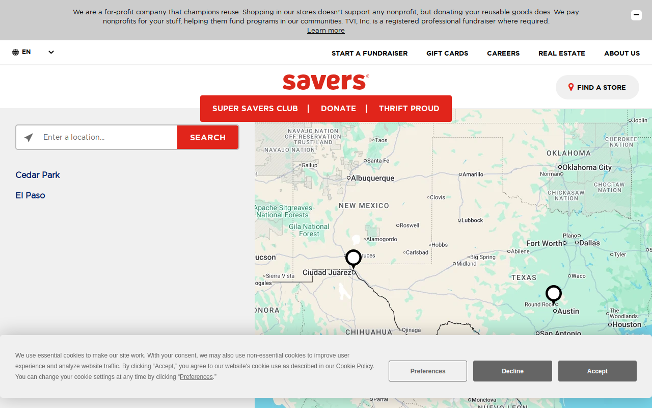 Donation Drop Spot website preview