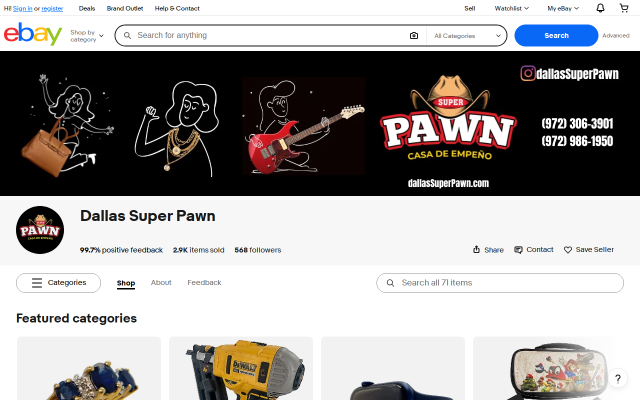 Irving Super Pawn website preview