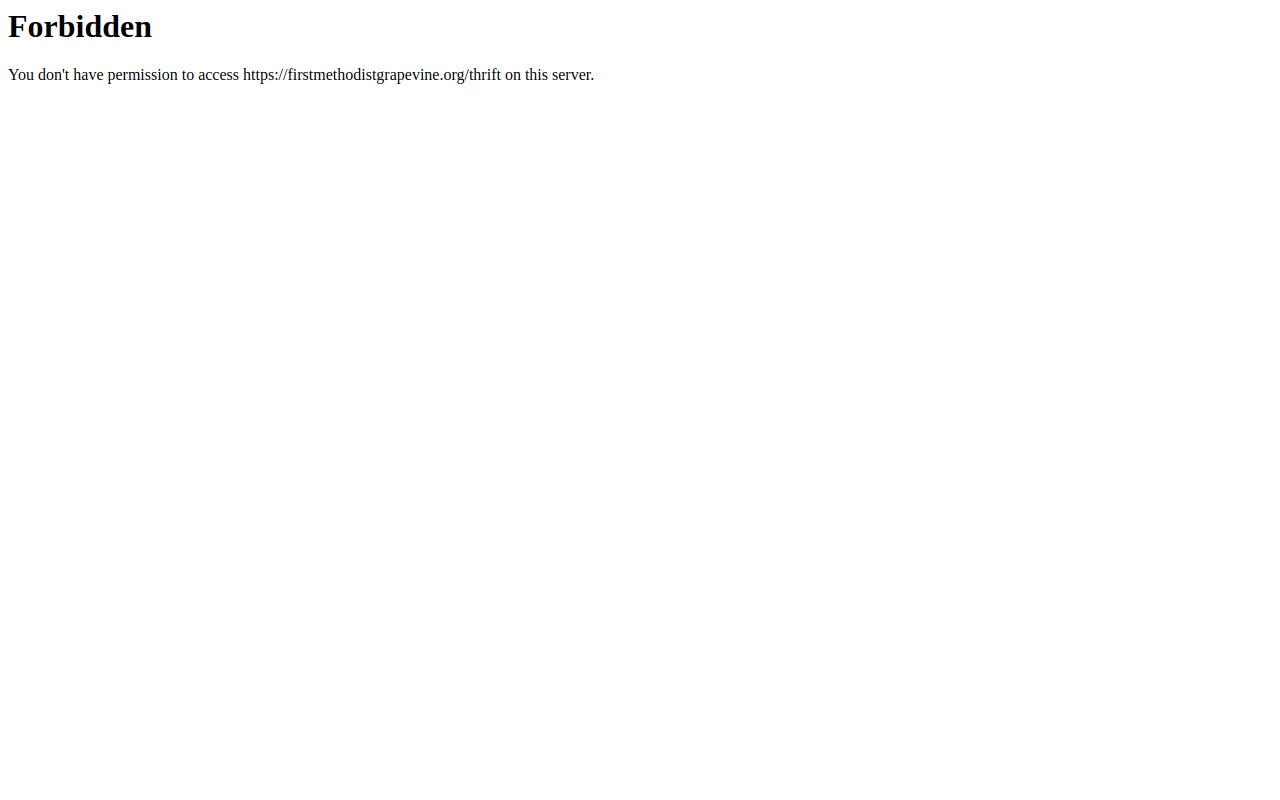 First Grapevine Thrift Shop website preview