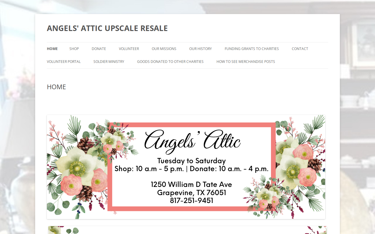 Angels Attic Upscale Resale website preview