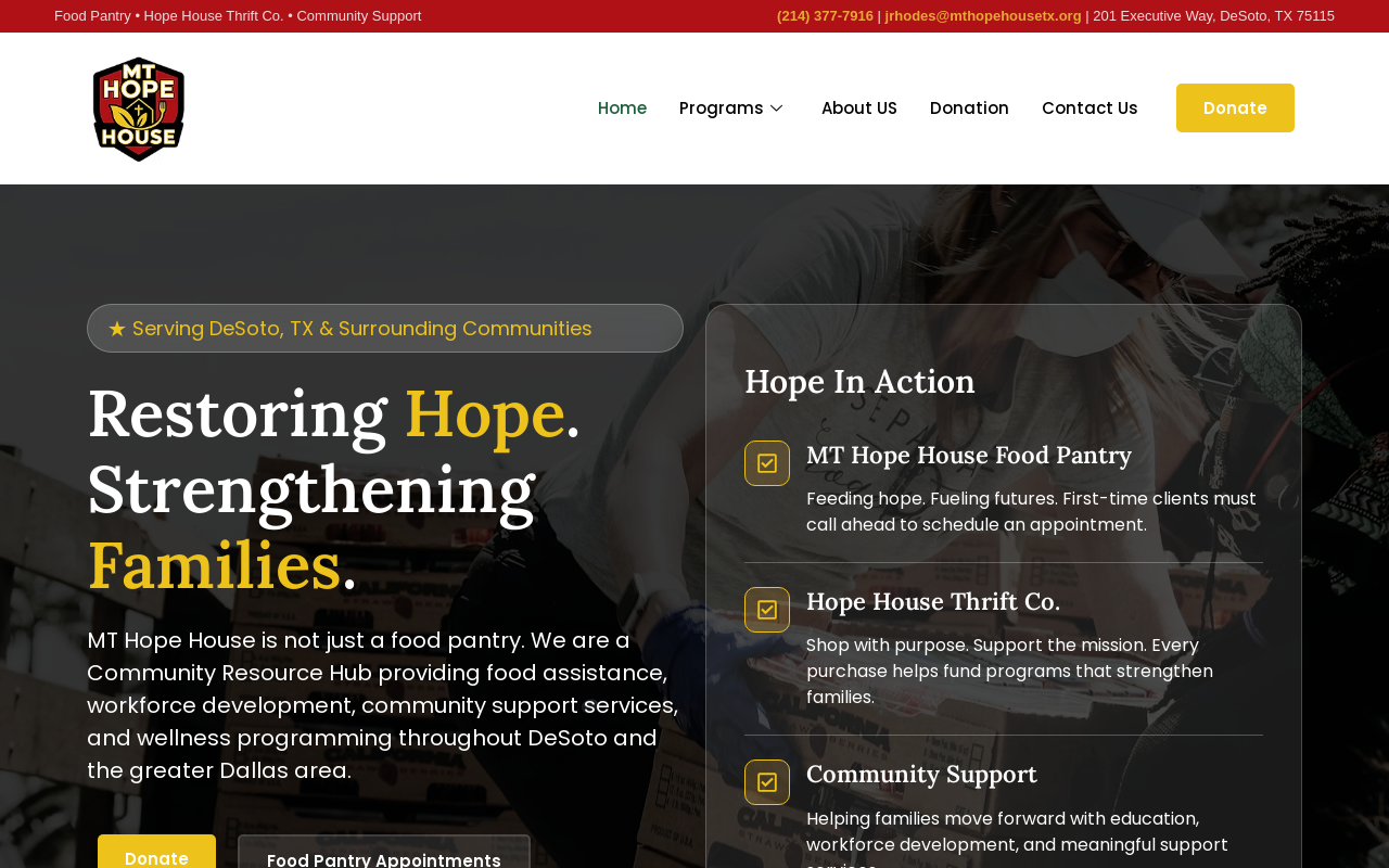 Hope House Thrift Co. website preview