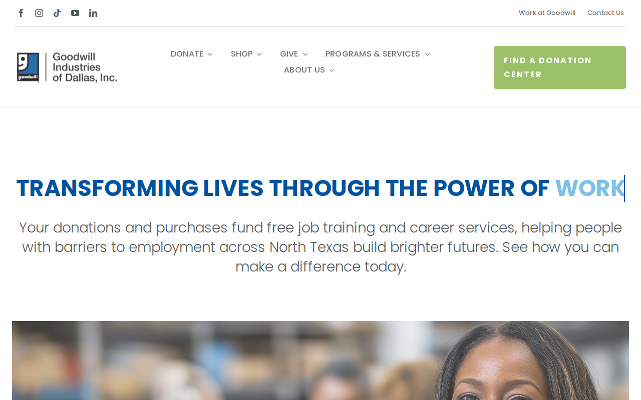 Goodwill Industries of Dallas website preview