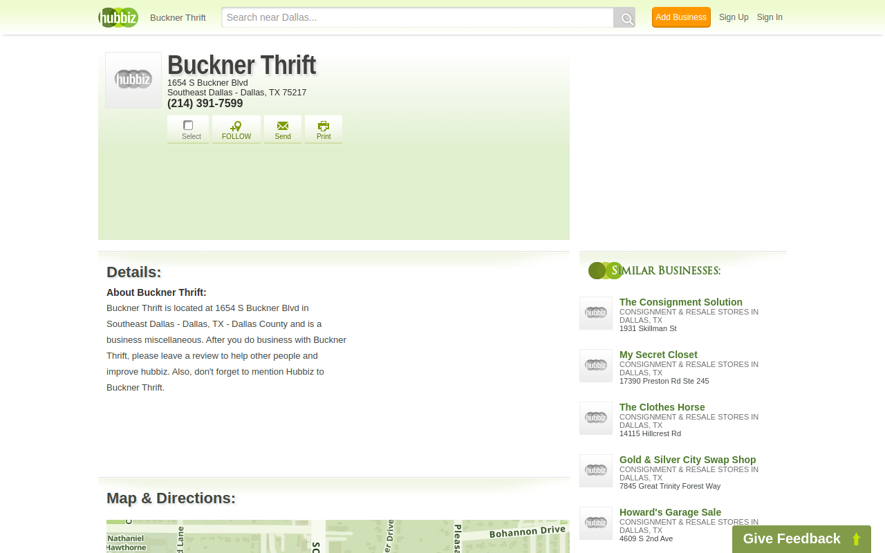 Buckner Thrift website preview